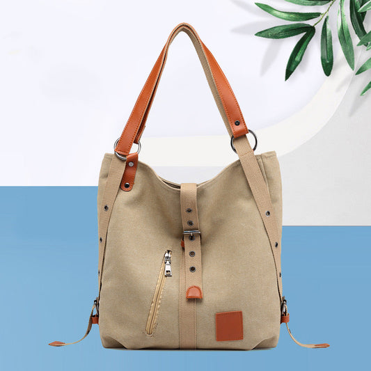 Multifunctional triple bucket oblique backpack