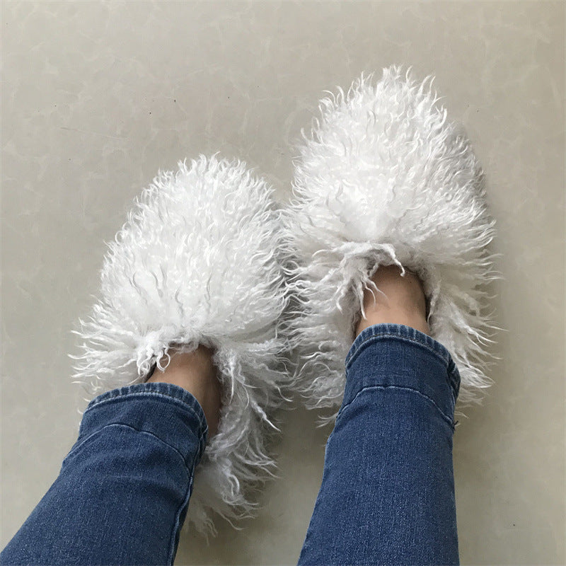 Imitation Tan Sheep Maomao Warm Women's Cotton Slippers Snow Boots