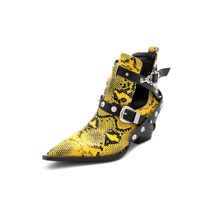 Pointed Toe Single Boots Studded Western Cowboy Boots