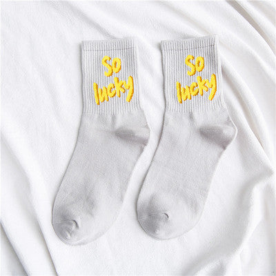 autumn and winter new tide socks female sports socks letter skateboard socks college wind cotton deodorant baseball socks