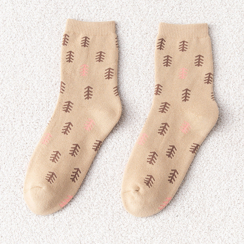Women's Mid Tube Winter Stockings Spring And Autumn Fleece Terry Sock