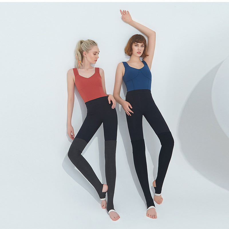 Nude Retro Color Matching Aerial Yoga Bodysuit