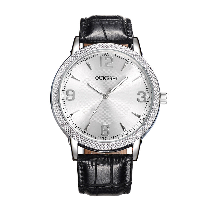 OUKESHI okshishi fashion simple sword nail plaid belt waterproof quartz men's watch
