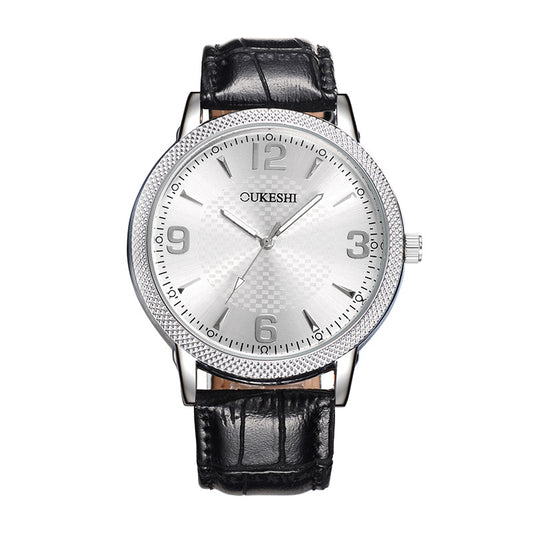 OUKESHI okshishi fashion simple sword nail plaid belt waterproof quartz men's watch
