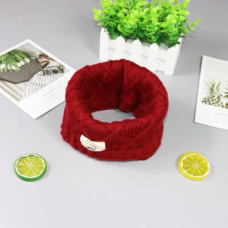Boys and girls' knitted wool thickened collar