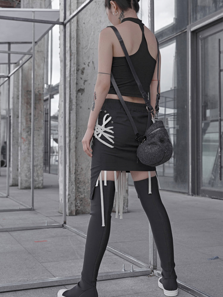 Hand-worn rope short skirt