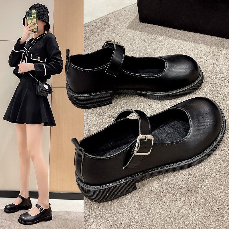 Womens French-style Mary Jane Shoes With Chunky Heels
