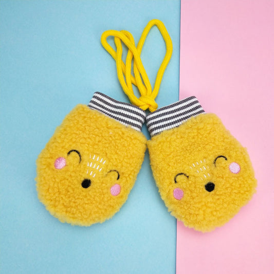 Cartoon cashmere children's neck hanging gloves