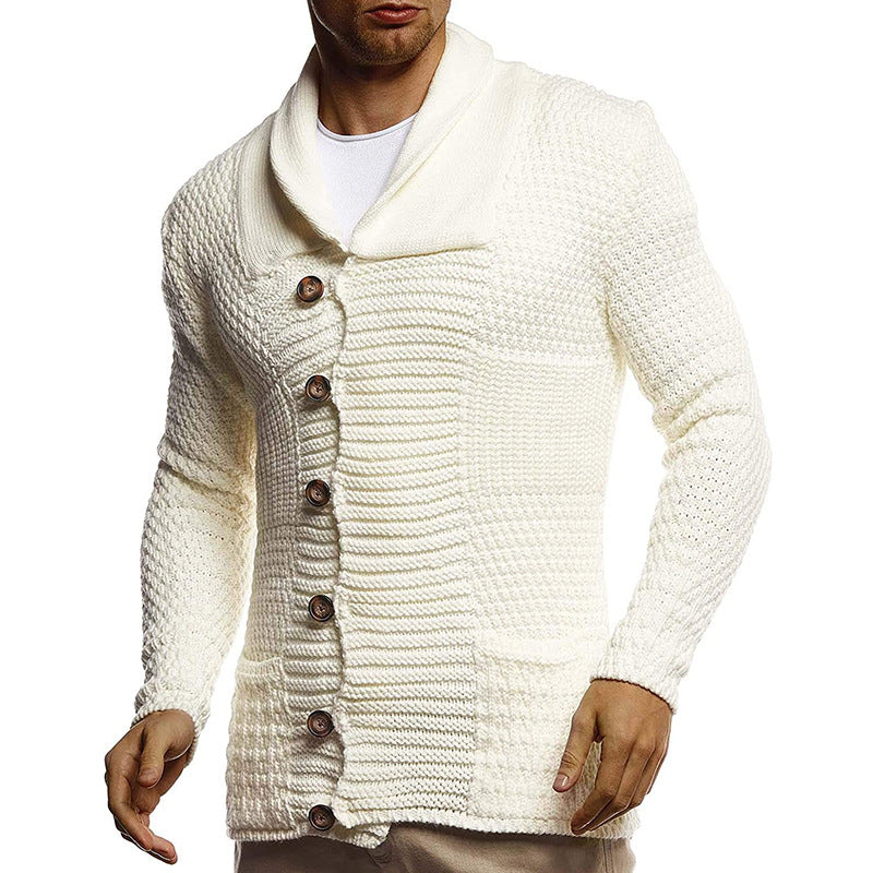 Mode ensfarvet langærmet strikjakke ny sweater