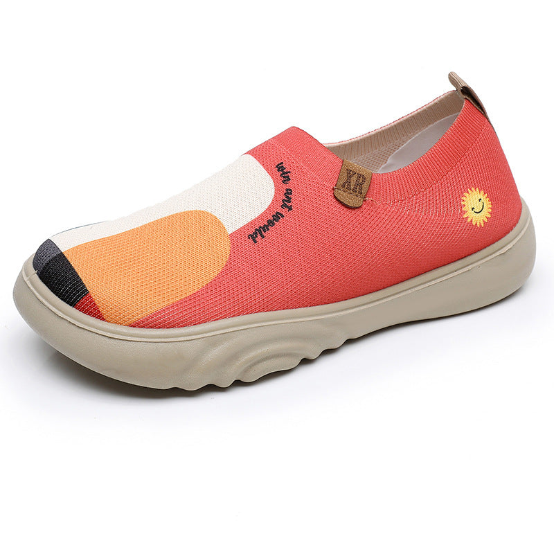 Women's Trendy Painted Casual Shoes Soft Bottom Soft Surface Platform