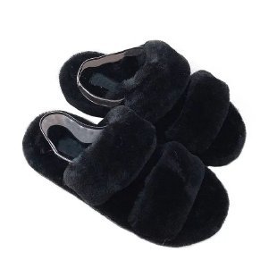 Indoor leisure flat-heel solid color slippers
