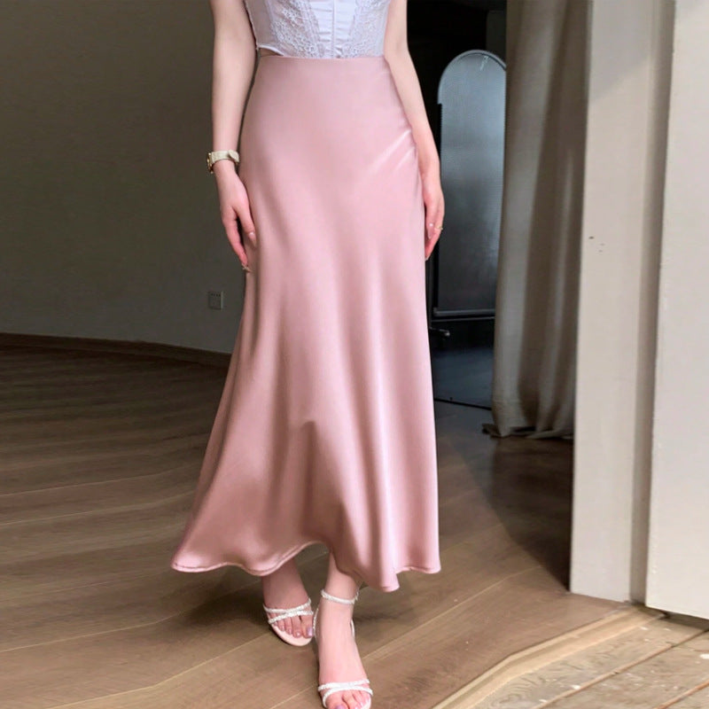 Efterår Vinter Elegant Satin Fishtail Blyantskørt