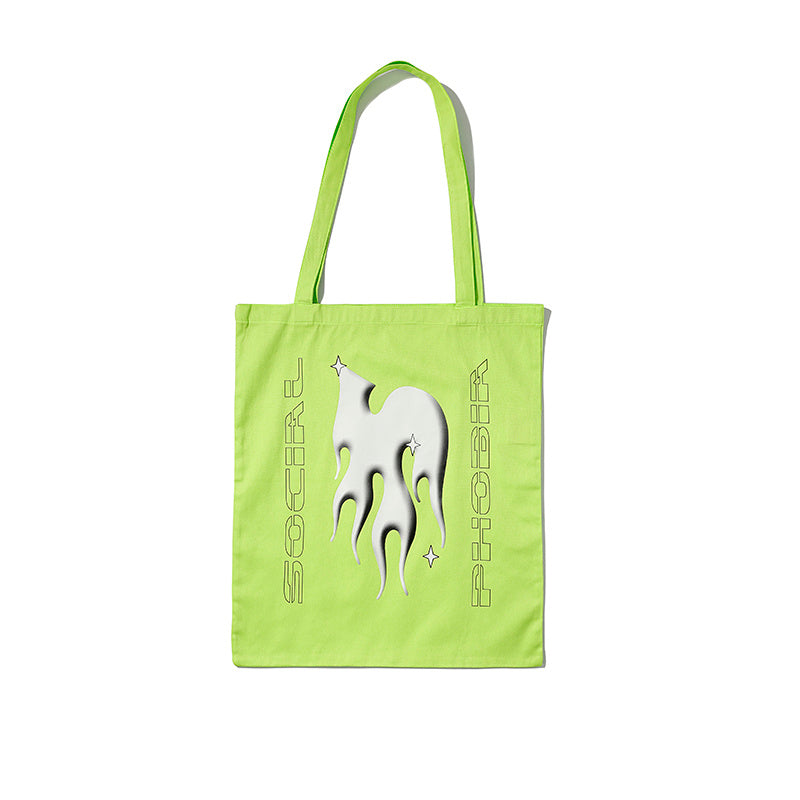 Fluorescent green canvas bag