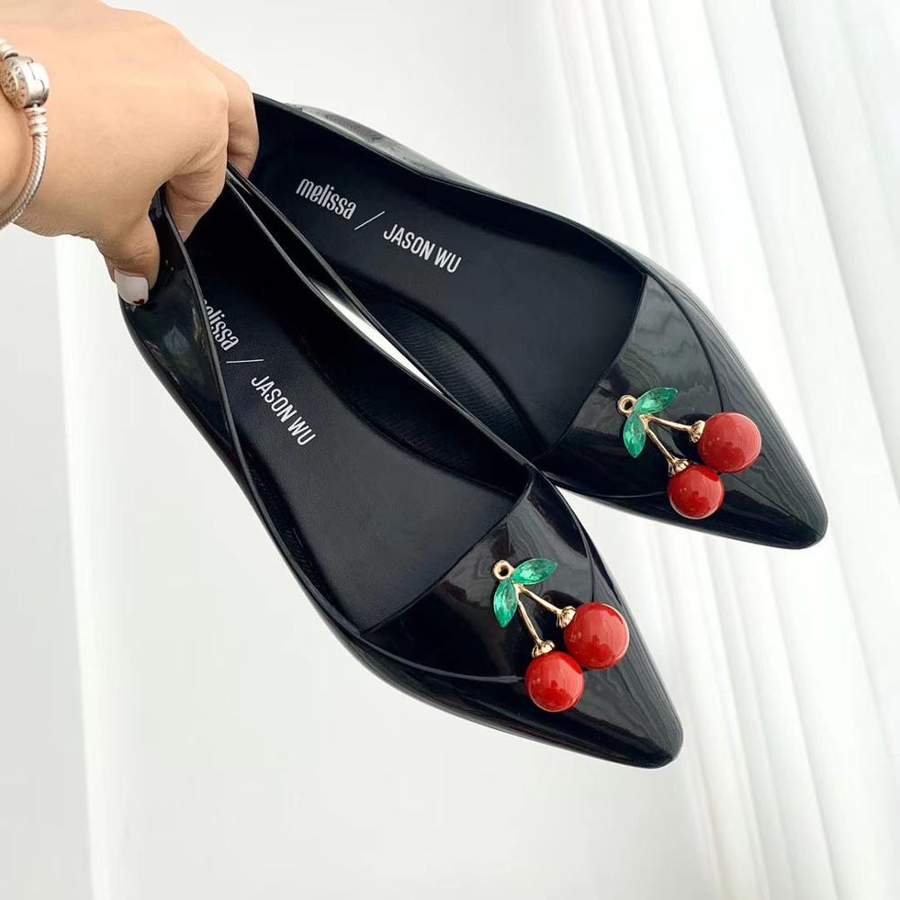 Fashion Pointed Cherry Jelly Women's Shoes Flat