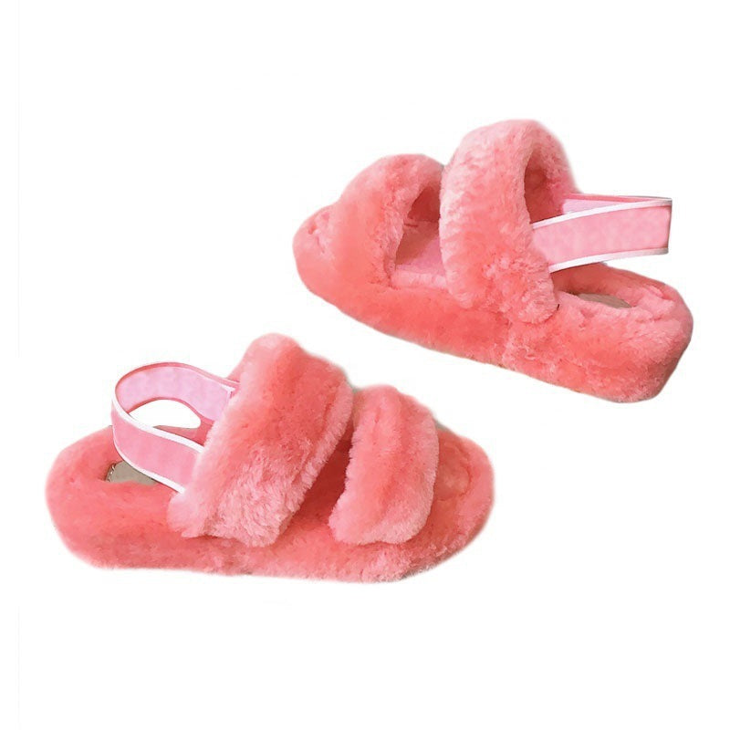 Women's Sandals Outdoor Flat Plush Fur
