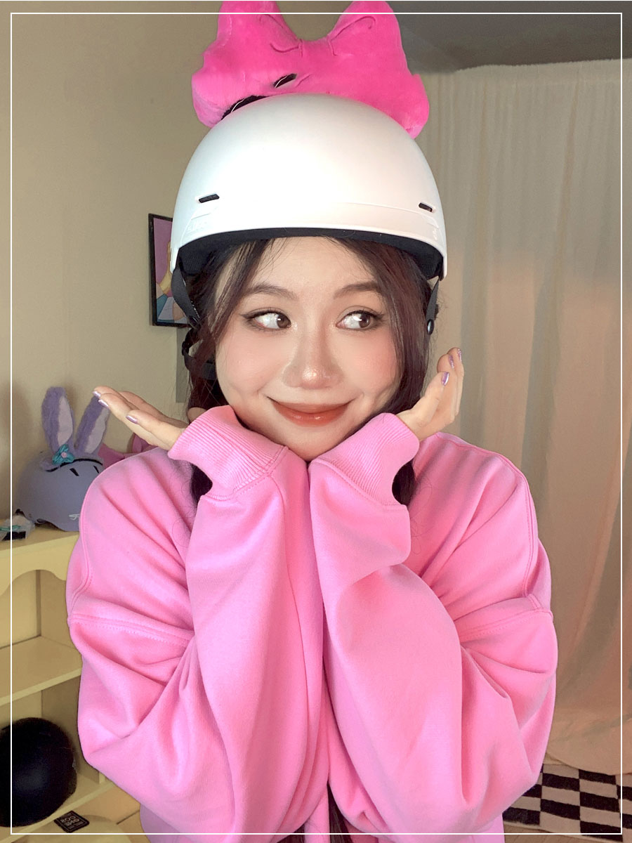 Bow Electric Motorcycle Helmet Ski Helmet Decoration Cartoon Cute Little Girl Accessories