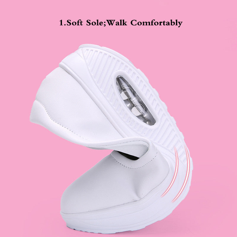 Plus size women's casual heightened wedge heel shoes