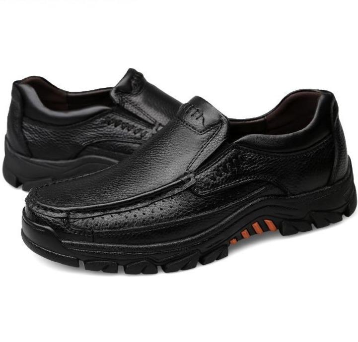 Middle-aged and elderly men's soft leather dad shoes
