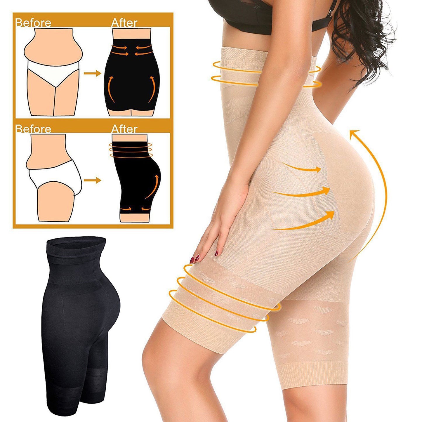 Body shaping five-point belly pants