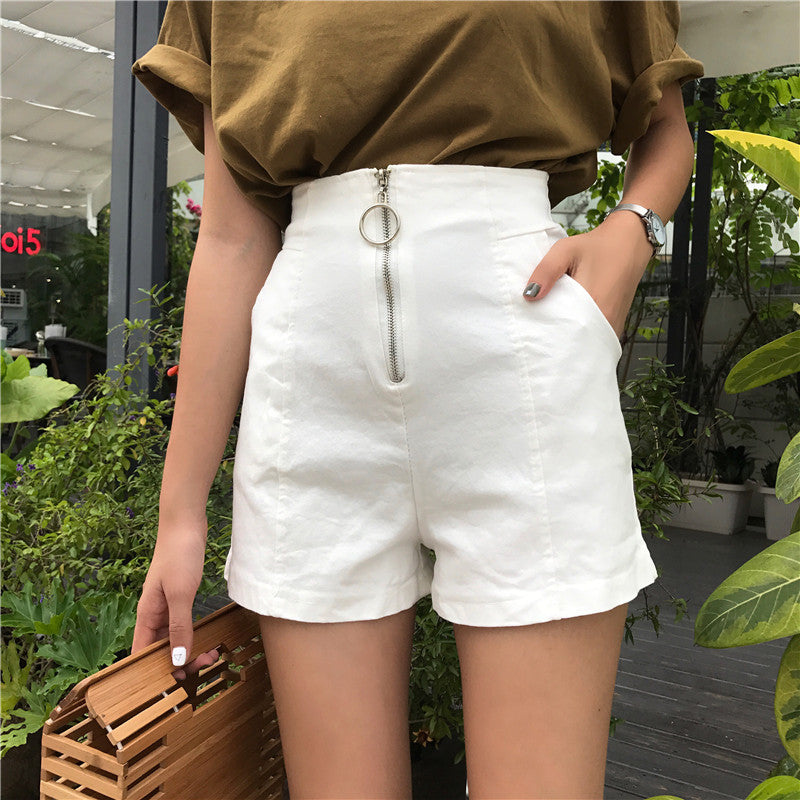 High waist wide leg shorts