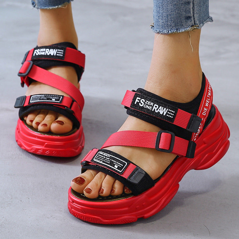 Beach sandals increased platform women's shoes