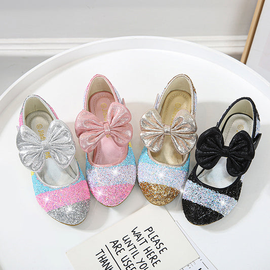 Spring Round Toe Soft Sole High Heel Princess Crystal Shoes