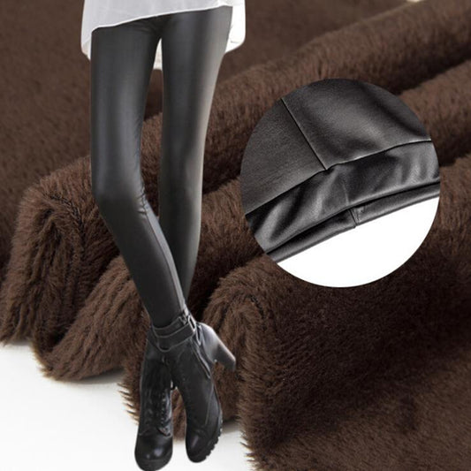 Women's Faux Leather Fleece Thickening Leggings