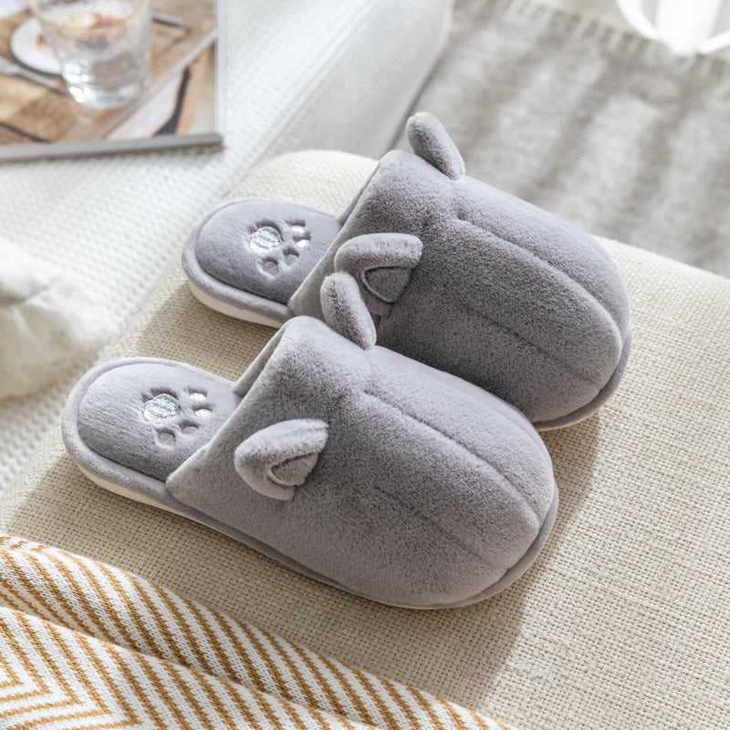 Home Children's Cute Warm Couple Plush Slippers
