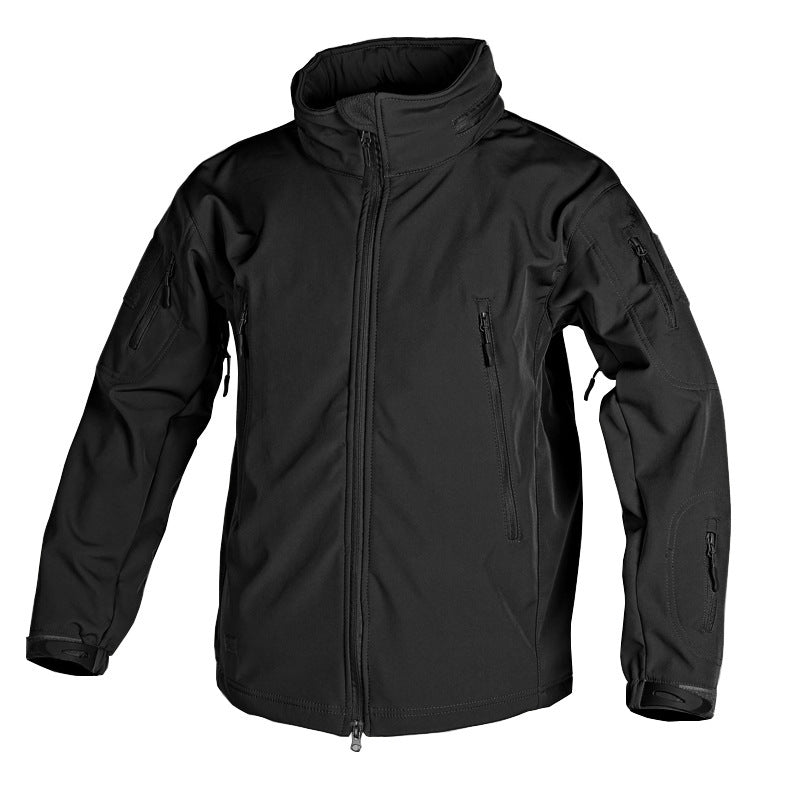 Soft-shell Tactical Hooded Adjustable Camouflage Trench Coat