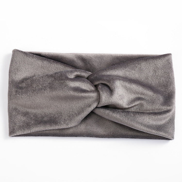 Women's wide brim cross velvet headband hair band