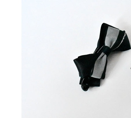 Color contrast senior grey cloth bowknot banana clip