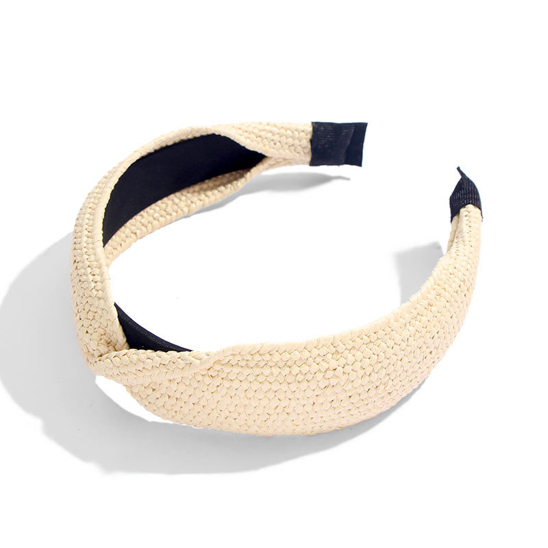 Hand woven raffia hair band