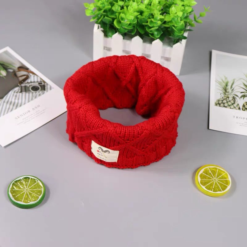 Boys and girls' knitted wool thickened collar