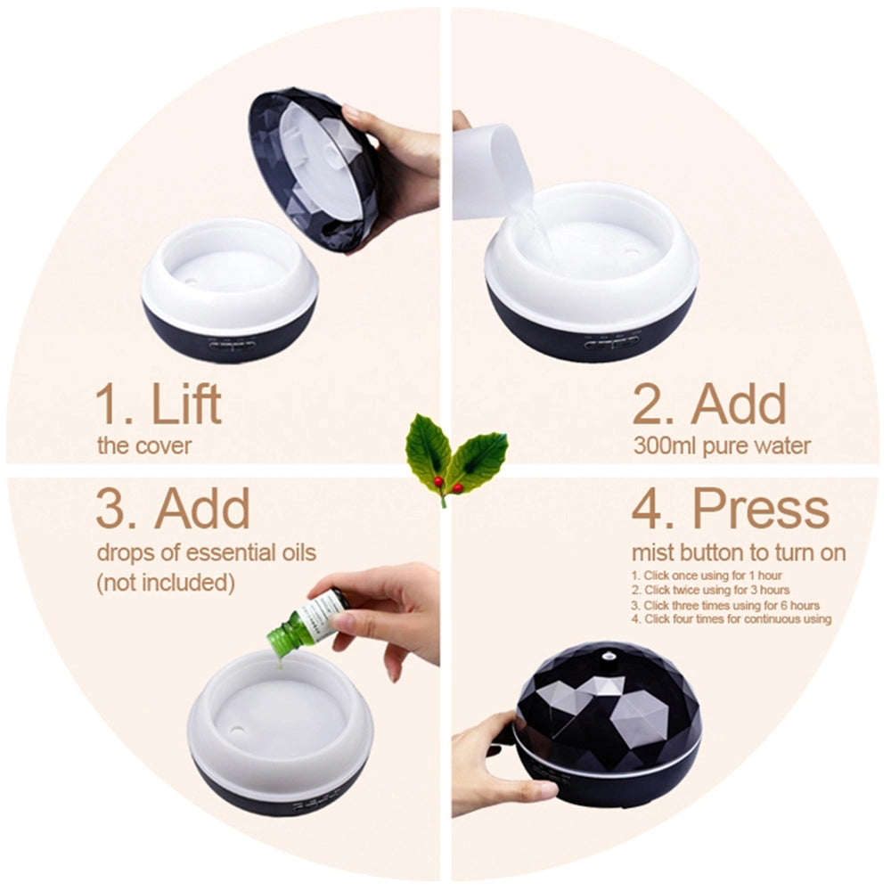 Ultrasonic aroma diffuser mute colorful night light