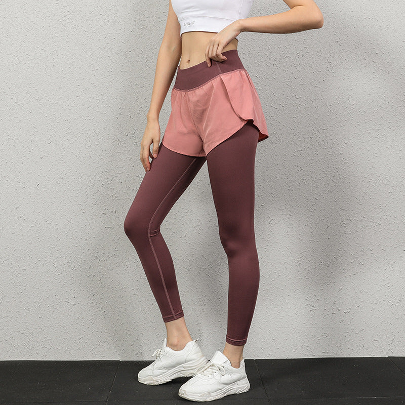 Fake Two-Piece Sports Trousers Summer Quick-Drying Yoga Pants
