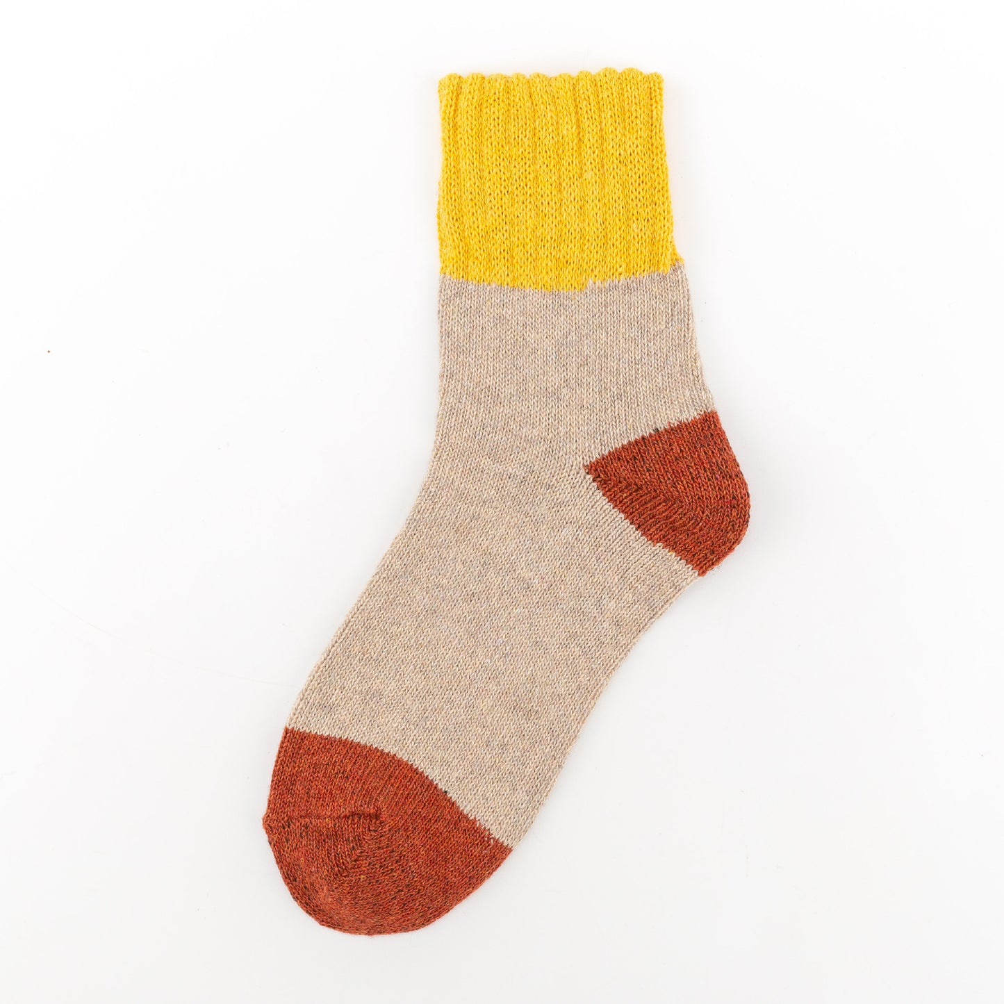 Four-Color Stitching Thick Warm Rabbit Wool Socks