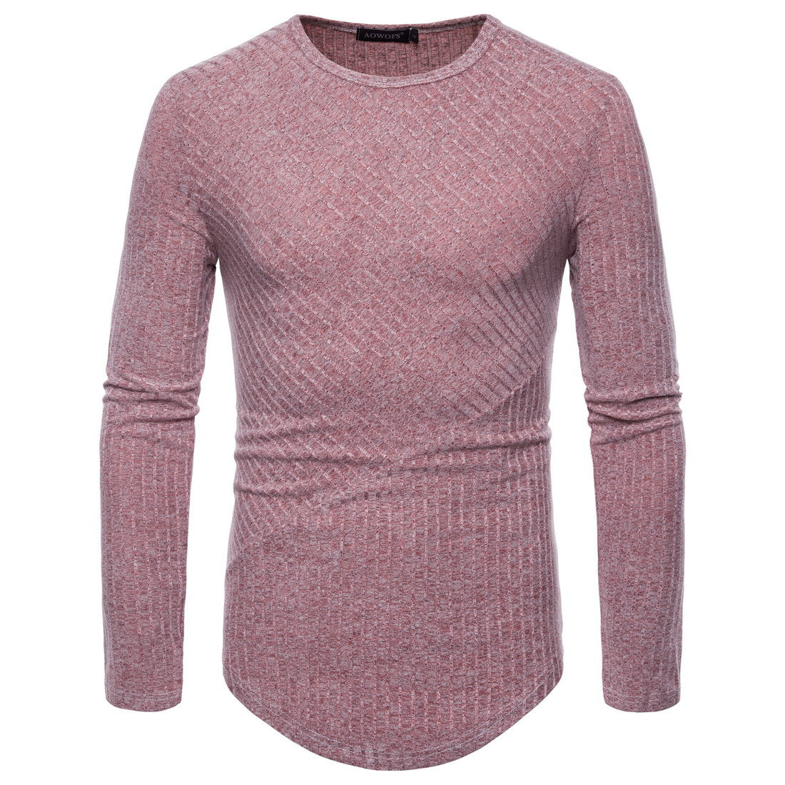 New Men's Round Neck T-shirt Long-sleeved Knitted Top