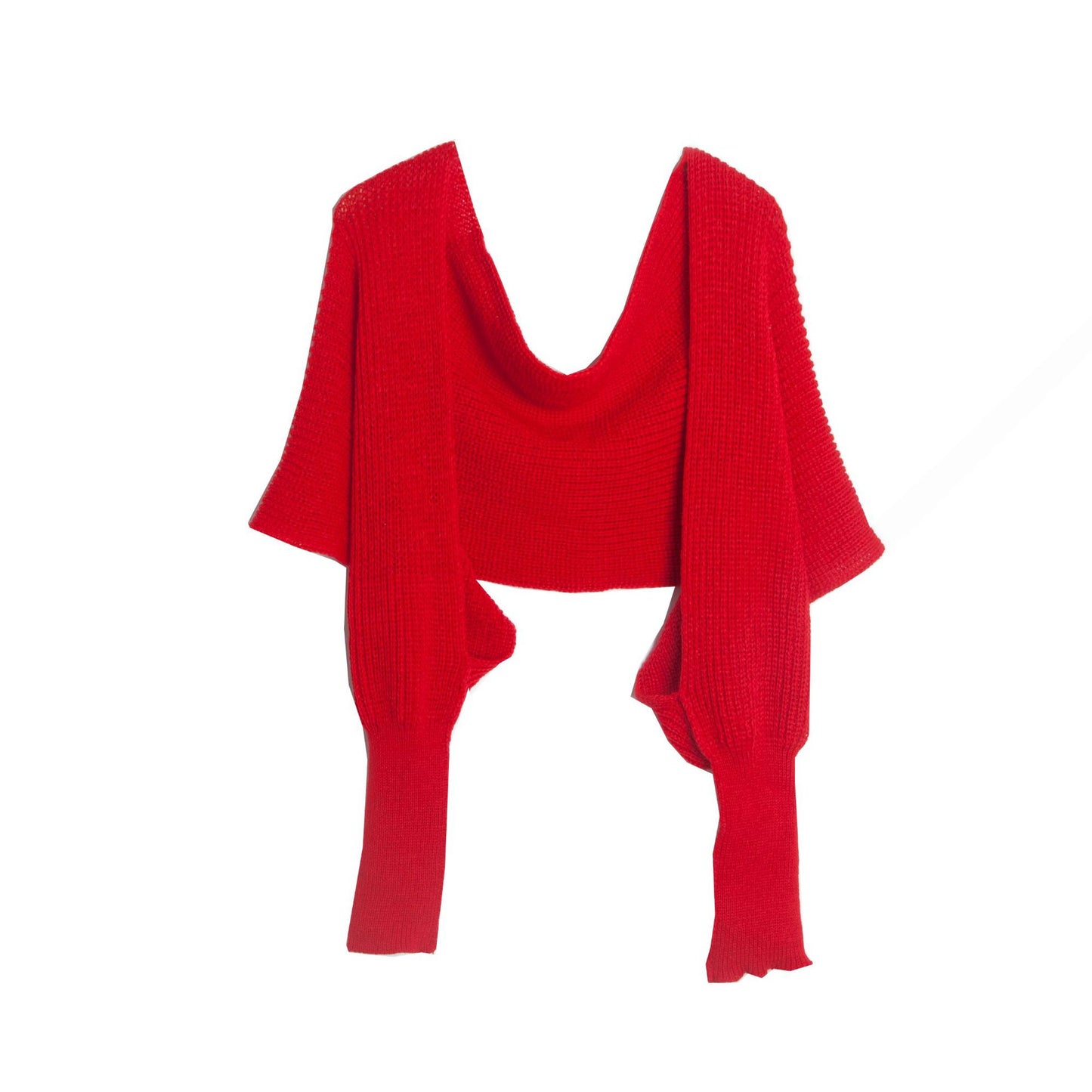 Solid Color Acrylon Belt Sleeve Wool Knitted Scarf