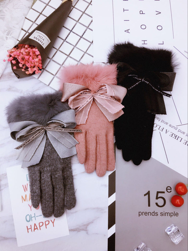 Cute Warm Touch Screen Thickened Warm Finger Gloves