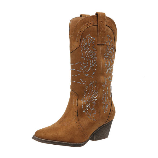 Calf-high Leather Boots For Tall, Plus-size Women