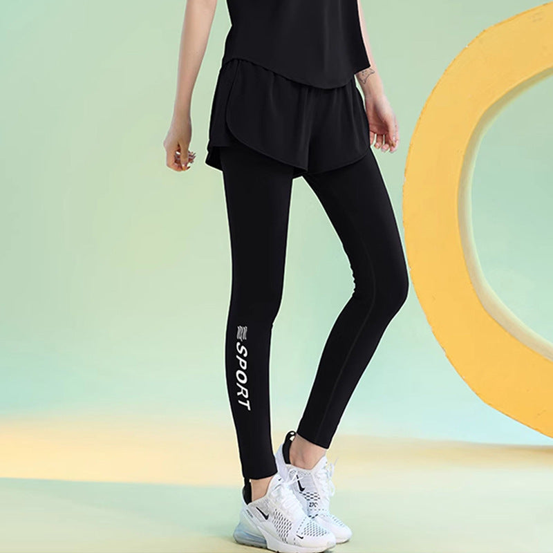 Sports Leisure Set Short Sleeve Fitness Pants Women Slim And Slimming