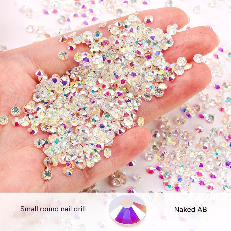 New Nail Ornament Nail Small Round Diamond Super Net Red Simple White Rhinestone Whole Bag