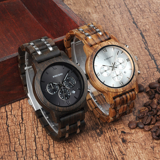 wooden watch quartz watch