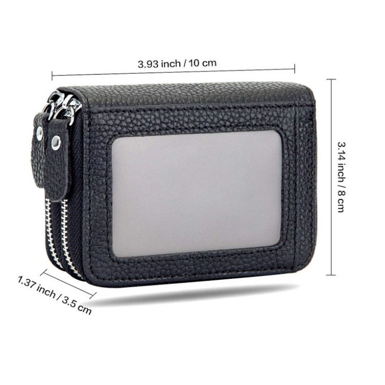 New leather wallet large capacity double zipper