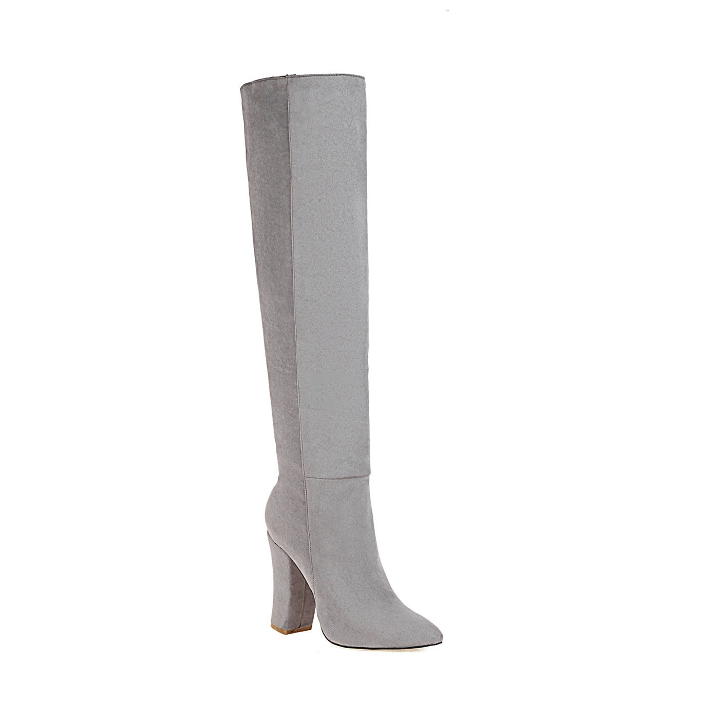 Mid-heel Round Toe Size Suede Knee-length Women's Boots