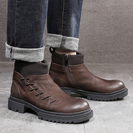 Men's High-top British Style Tooling Boots