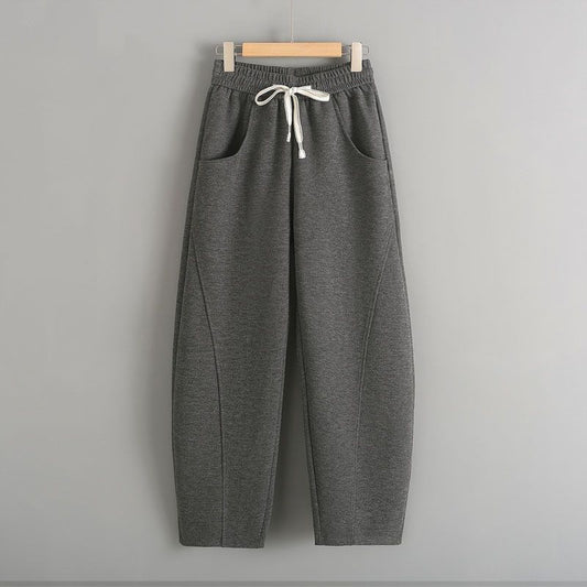 Fleece-lined Elastic Sickle High Waist Slimming Pants