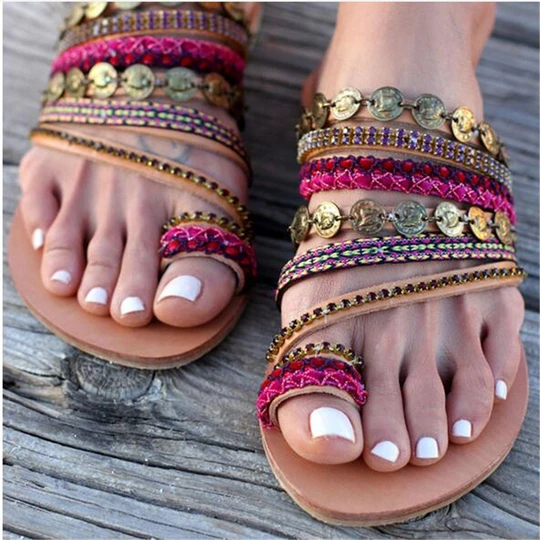 Over-toe half-drag sandals