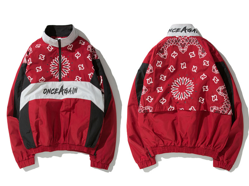 Retro street hip hop track jacket