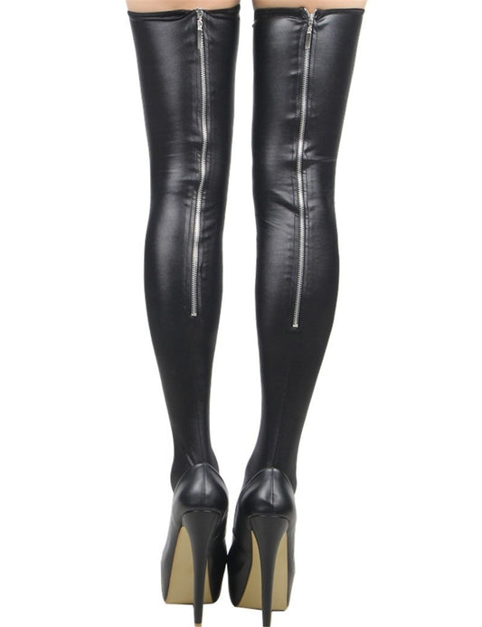 High-top decorative leather socks